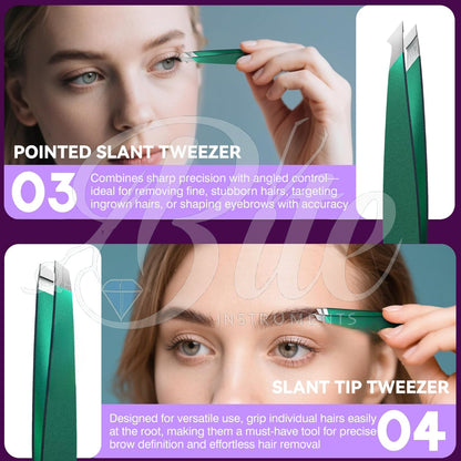 Bite Instruments Professional Precision Tweezers Eyebrow Hair Removal Tool