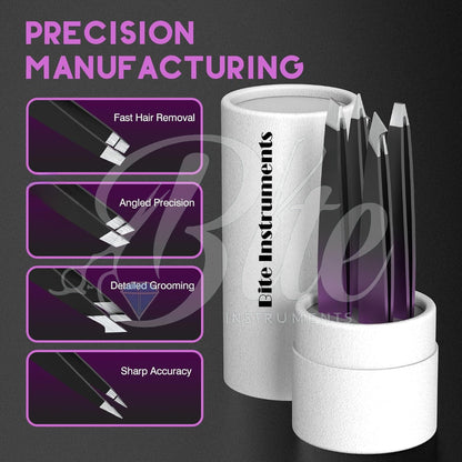 Bite Instruments Professional Precision Tweezers Eyebrow Hair Removal Tool