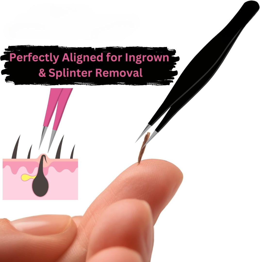 Bite Instruments  Pointed Tweezers Precision, Pointy Tweezers for Ingrown Hair Removal