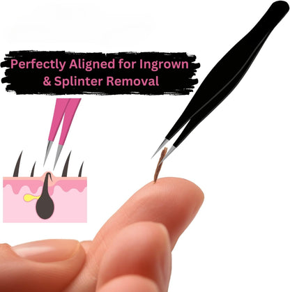 Bite Instruments  Pointed Tweezers Precision, Pointy Tweezers for Ingrown Hair Removal
