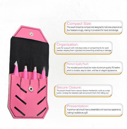 Professional Precision Tweezer Set for Eyebrows, Facial Hair & Beauty Care Tools