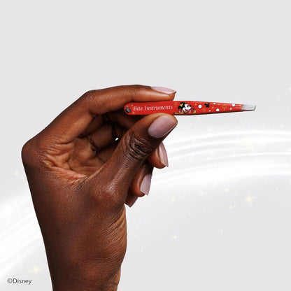 Professional 2PcsTweezer Set [Red] – Stainless Steel Slant & Pointed Tips for Eyebrow