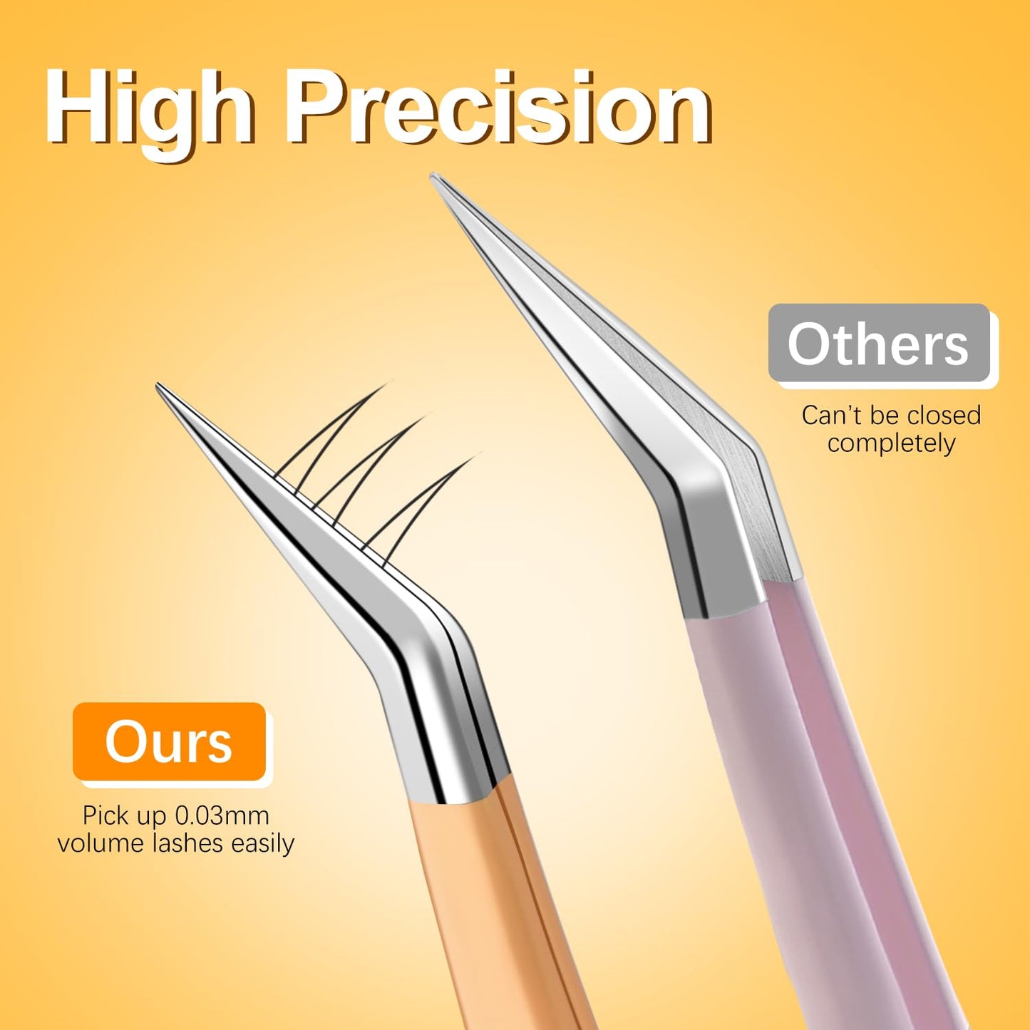 Bite Instruments 5-Piece Colorful Eyelash Tweezer Set with Case | Precision Stainless Steel Lash Extension Tools