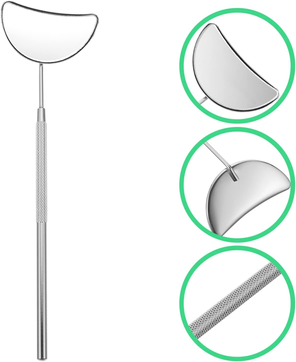 Bite Instruments Half Moon Eyelash Mirror Stainless Steel Eyelash Extensions Mirror