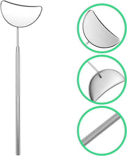 Bite Instruments Half Moon Eyelash Mirror Stainless Steel Eyelash Extensions Mirror