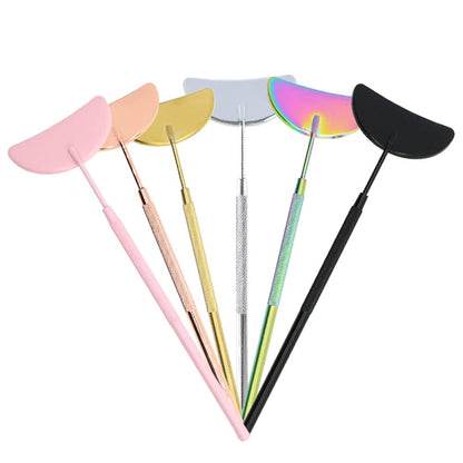 Bite Instruments Eyelash Mirror for, Large Half Moon Stainless Steel Eyelash Mirror