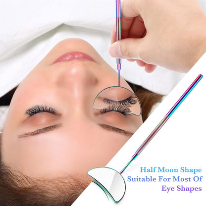 Bite Instruments 2 Pieces Eyelash Extension Mirror Half-moon Shape Lash Mirror 1.96 inch Stainless Steel
