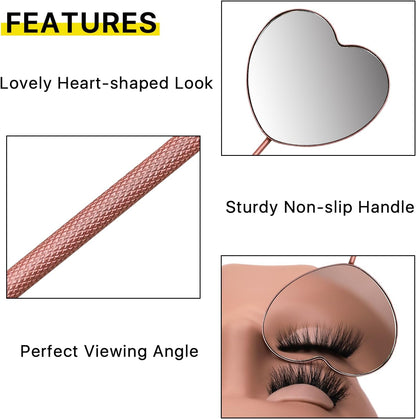 Cute Butterfly Lash Mirror for Eyelash Extensions, Stainless Steel Eyelash Makeup Mirror