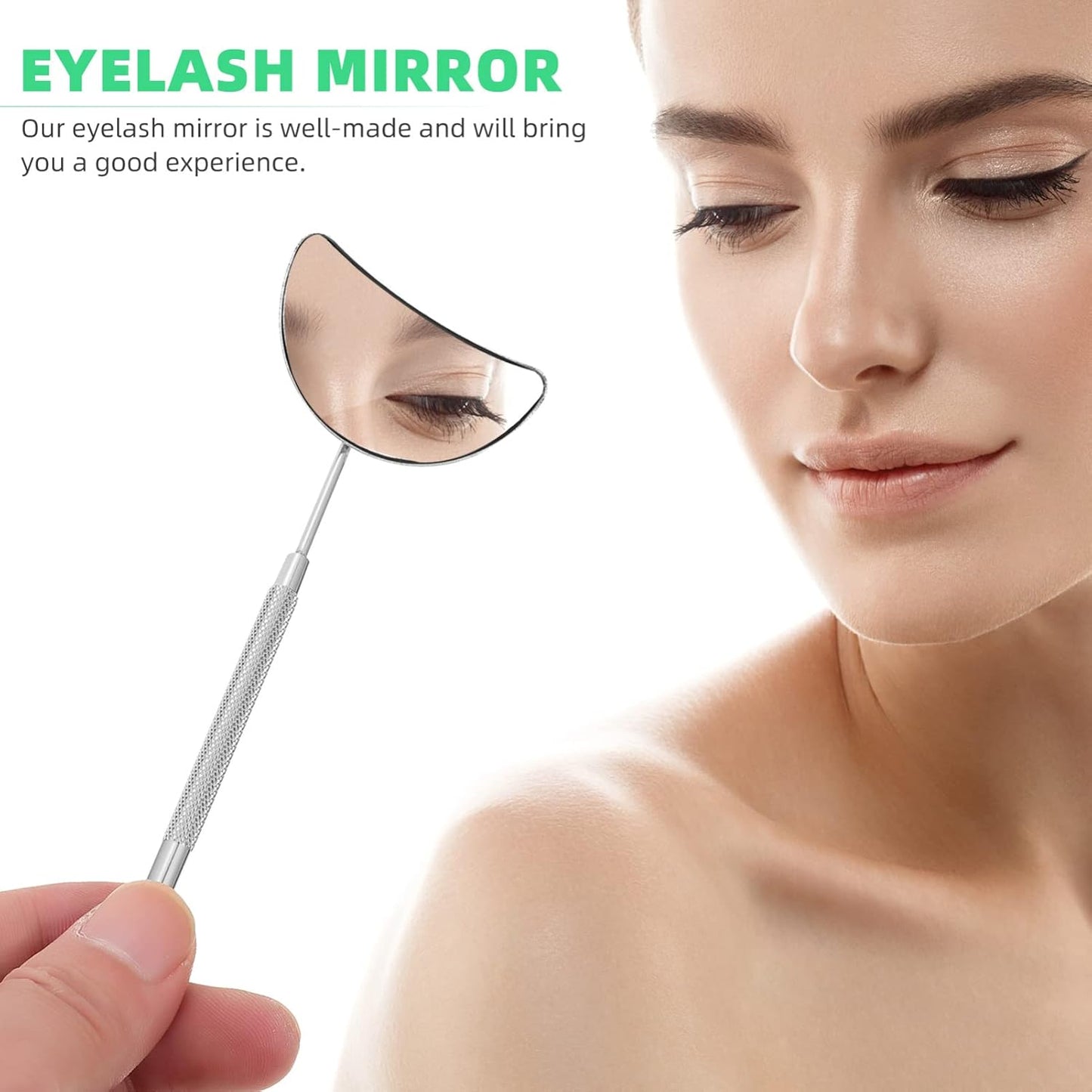 Bite Instruments Half Moon Eyelash Mirror Stainless Steel Eyelash Extensions Mirror