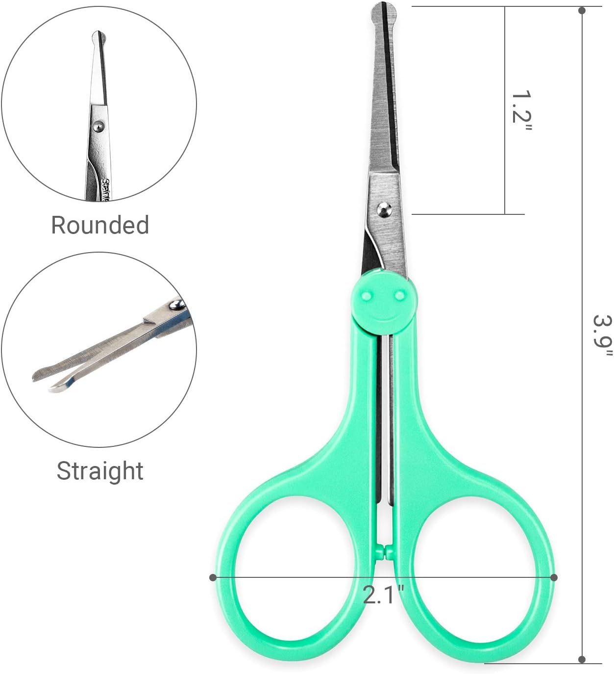 Eyelash Scissors, Small Scissors for Facial, Nose, Eyebrow, and Beard Hair Trimming & Grooming