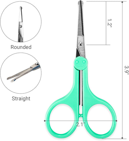 Eyelash Scissors, Small Scissors for Facial, Nose, Eyebrow, and Beard Hair Trimming & Grooming