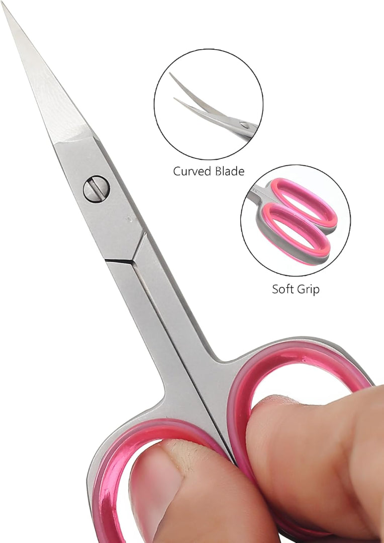 Professional Nail Cuticle Scissors Curved Eyebrow Scissors, Eyelashes, Nose Hair Trimming Scissors