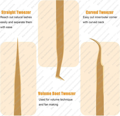 Eyelash Extension Tweezers-3 Pcs Diamond Grip Lash tweezers For Eyelash Extensions