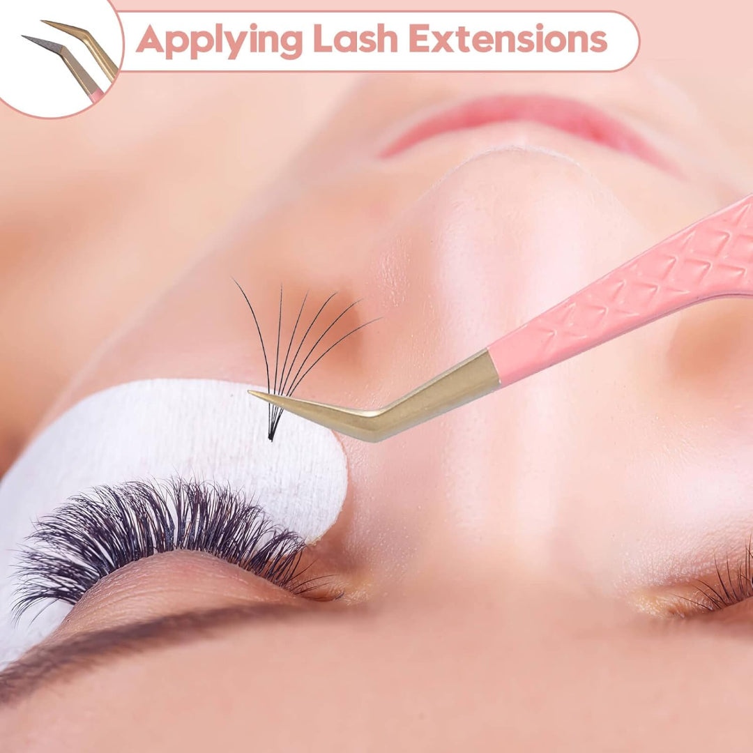 Professional Stainless Steel Eyelash Tweezers for Volume Eyelash Extensions