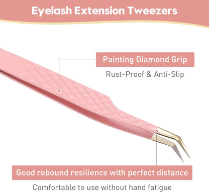 Professional Stainless Steel Eyelash Tweezers for Volume Eyelash Extensions