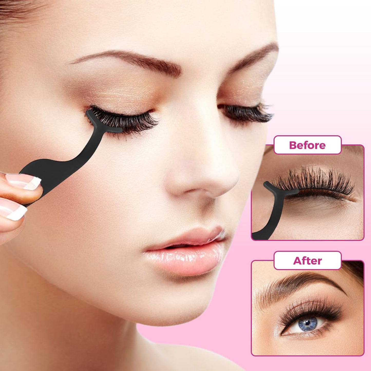 Professional Bite Instruments Eyelash Applicator Tool | Precision False Lash Curler & Clip