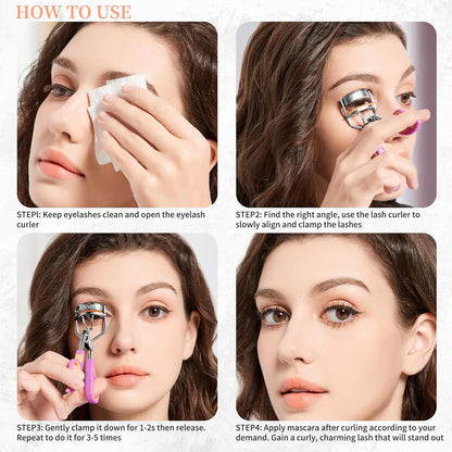 Bite Instruments Premium Quality Eyelash Curler with 6PCS Extra Replacement Pads Easy to Hold and Use