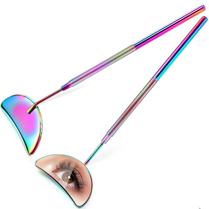 Bite Instruments 2 Pieces Eyelash Extension Mirror Half-moon Shape Lash Mirror 1.96 inch Stainless Steel