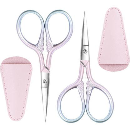 Professional Grooming Scissors with Stainless Steel for Facial Hair, Eyebrows, Beard, Ear, Nose