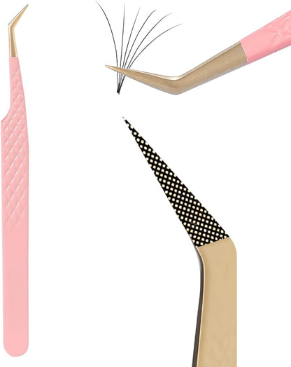 Professional Stainless Steel Eyelash Tweezers for Volume Eyelash Extensions