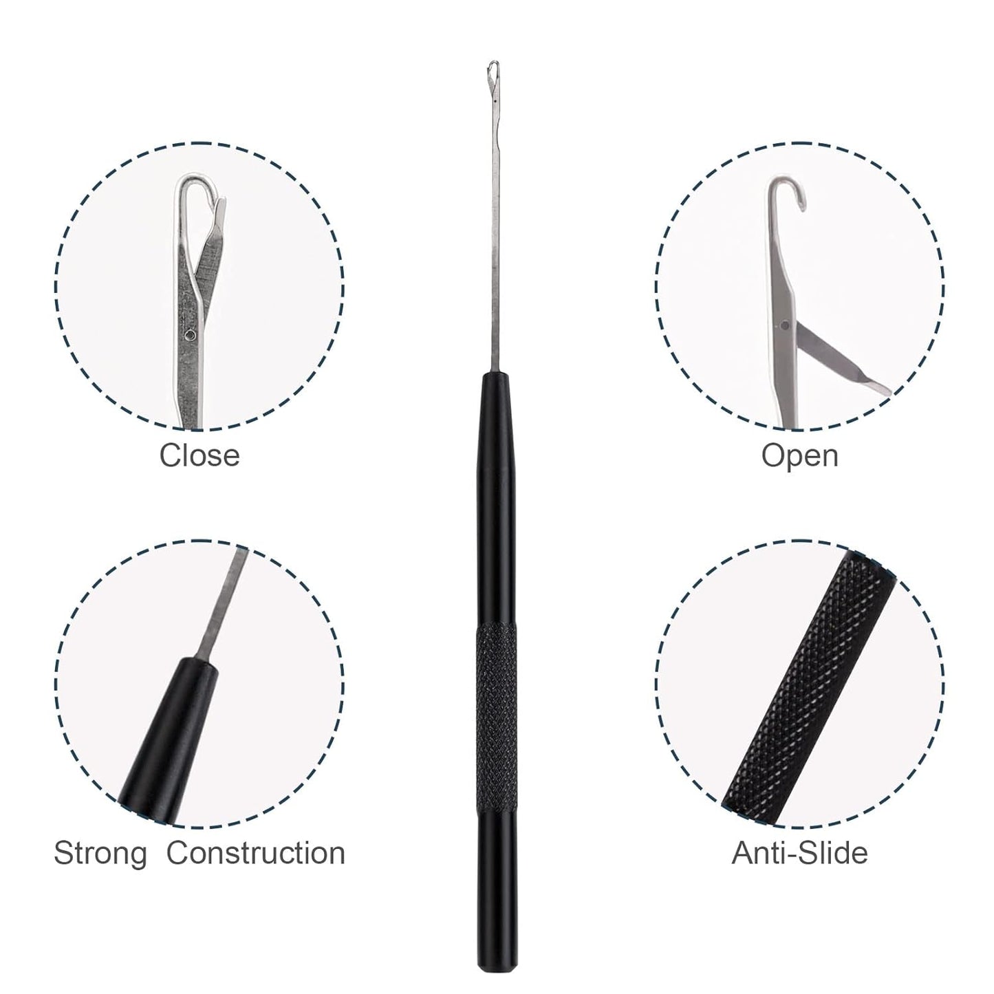 Bite Instruments Hair Extension Loop Tool & Pulling Needle – Micro Bead & Ring Threader