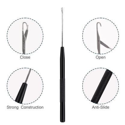 Bite Instruments Hair Extension Loop Tool & Pulling Needle – Micro Bead & Ring Threader