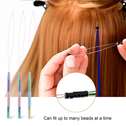Bite Instruments Hair Extension Loop Tool & Pulling Needle – Micro Bead & Ring Threader
