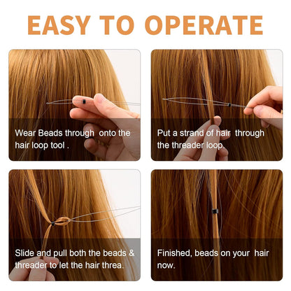 Bite Instruments Hair Extension Loop Tool & Pulling Needle – Micro Bead & Ring Threader