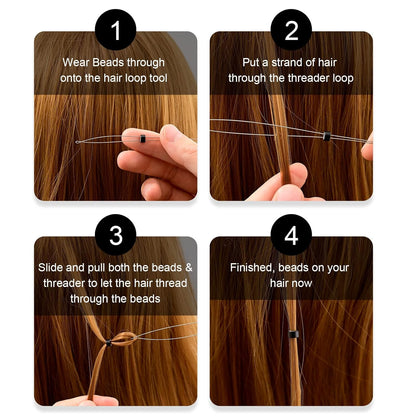 Bite Instruments Professional Hair Extension & Beading Tool Kit – Tea Pink (3 Pieces)