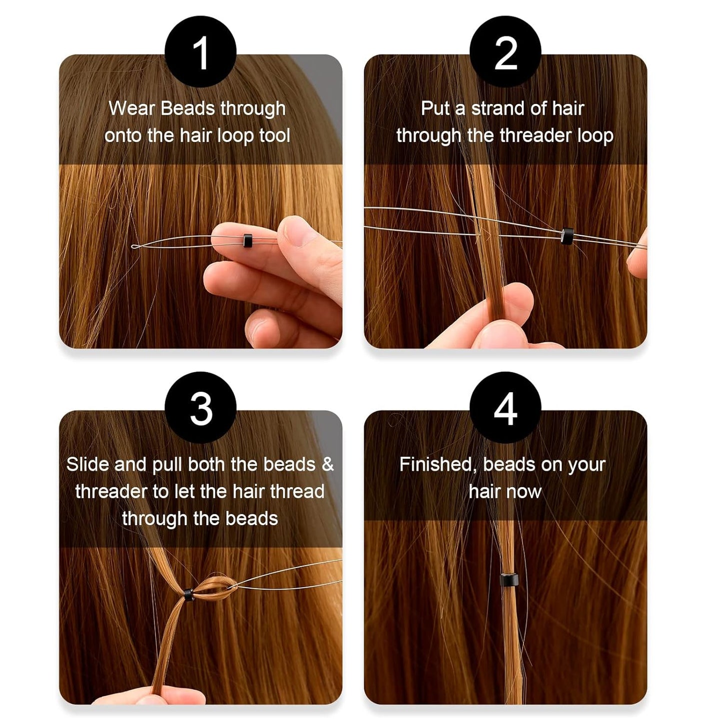 Bite Instruments Professional Hair Extension & Beading Tool Kit – Tea Pink (3 Pieces)