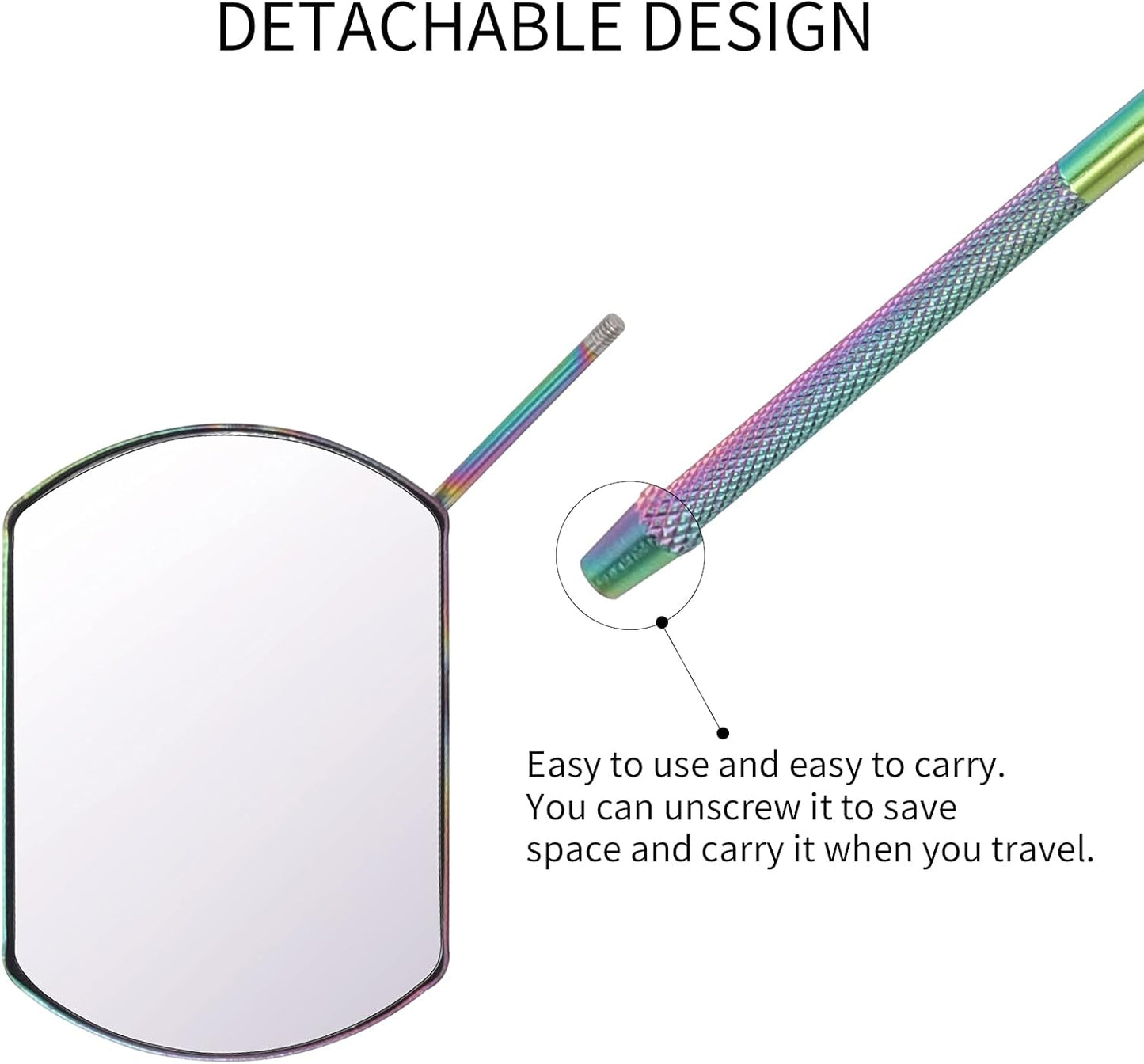 Bite Instruments Rainbow Lash Mirror for Eyelash Extension Makeup Mirror Hand Mirrors for Eyelash Supplies