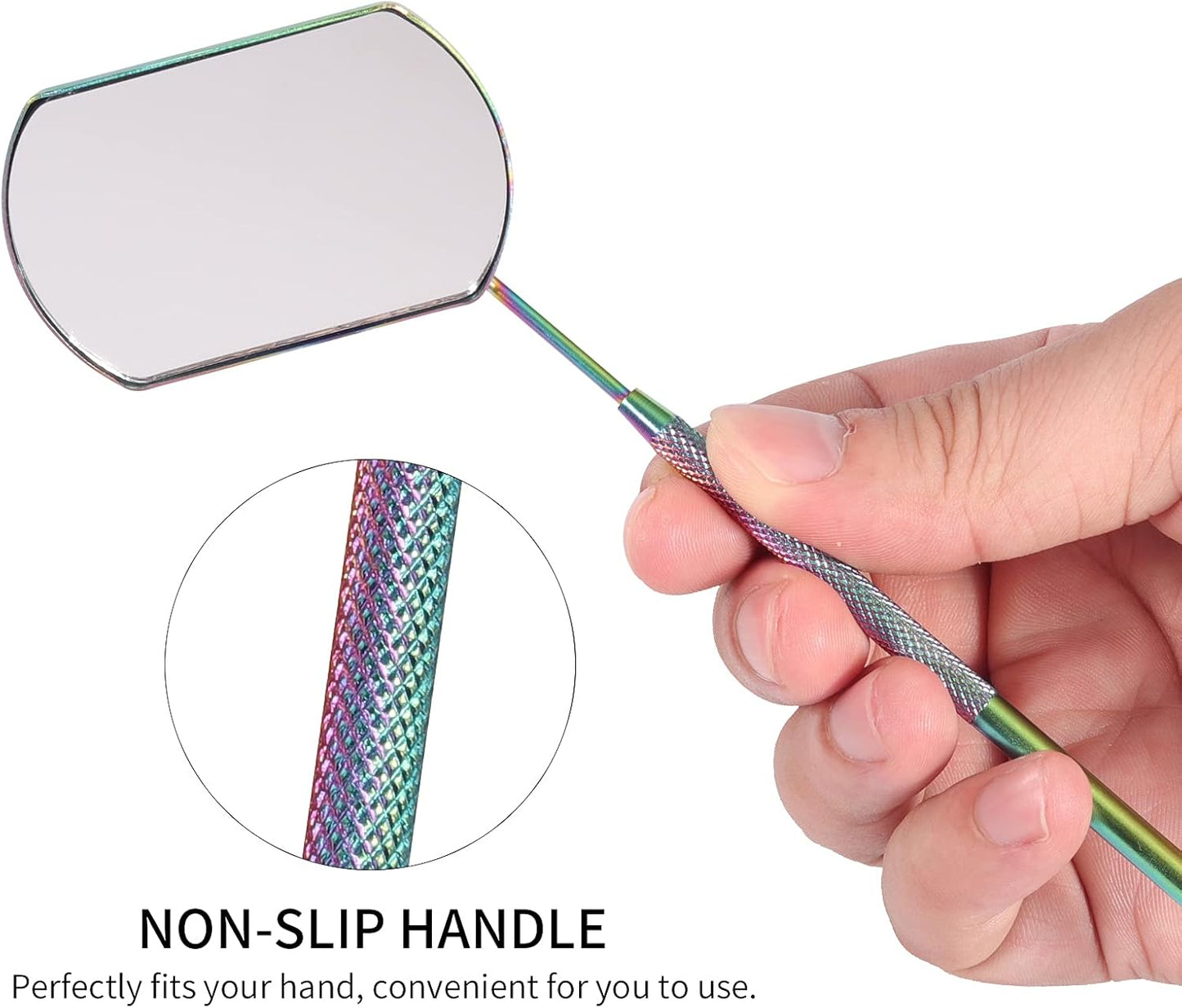 Bite Instruments Rainbow Lash Mirror for Eyelash Extension Makeup Mirror Hand Mirrors for Eyelash Supplies