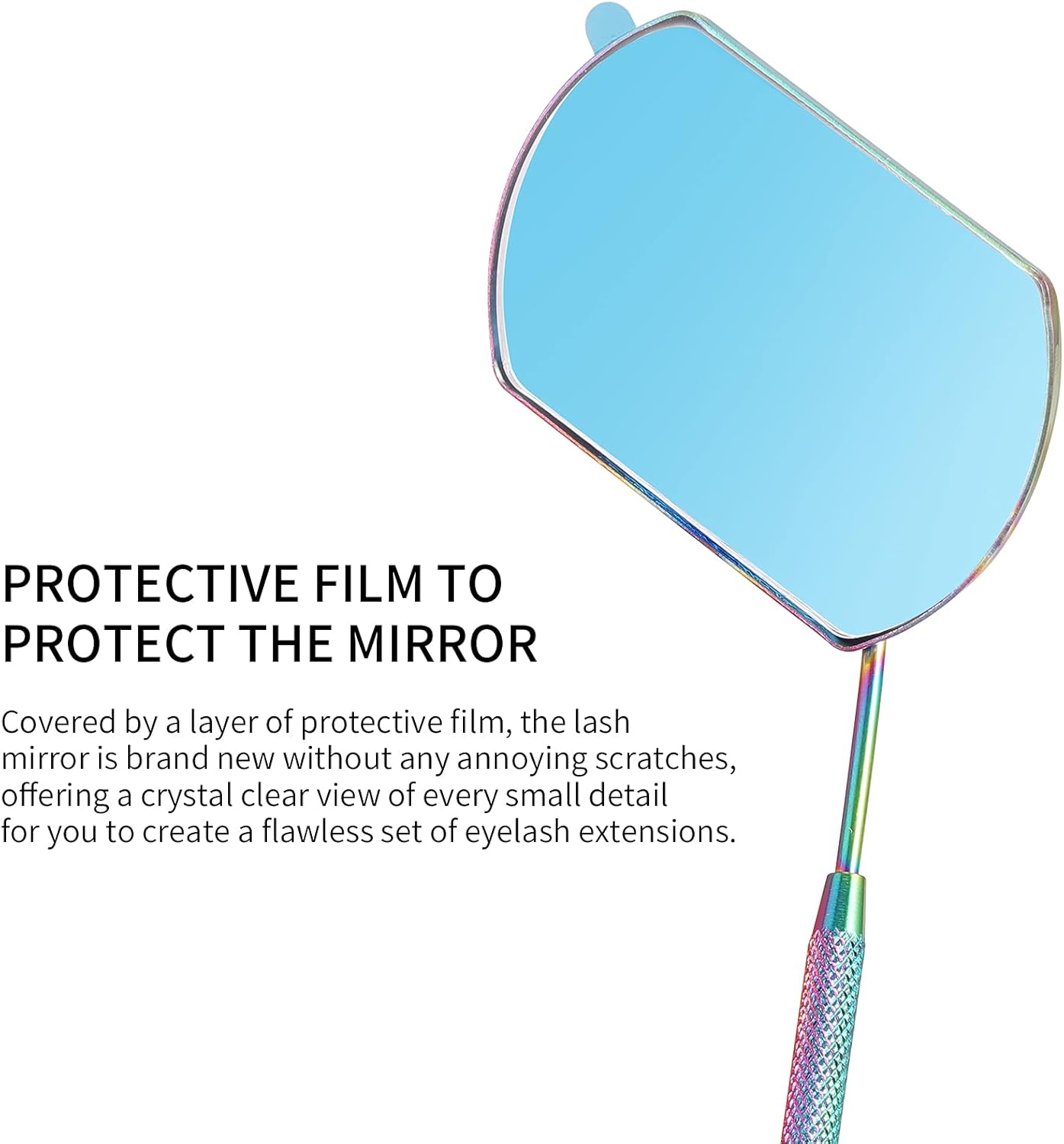Bite Instruments Rainbow Lash Mirror for Eyelash Extension Makeup Mirror Hand Mirrors for Eyelash Supplies