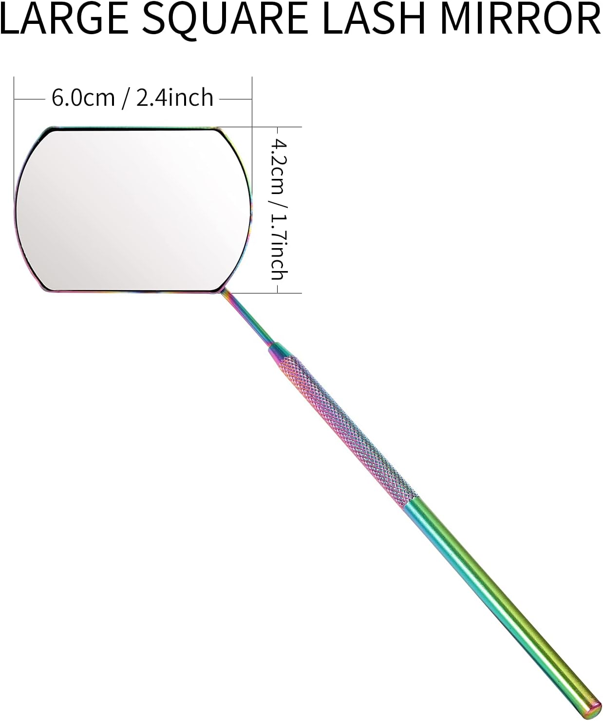 Bite Instruments Rainbow Lash Mirror for Eyelash Extension Makeup Mirror Hand Mirrors for Eyelash Supplies