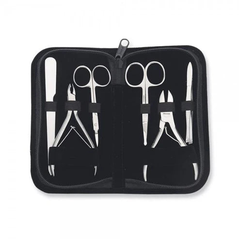 Complete 6-Piece Stainless Steel Manicure & Pedicure Set with Case