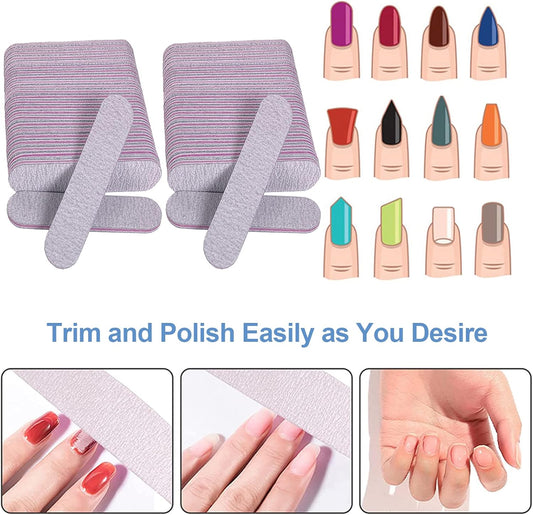 Professional Nail Files 100/180 Grit – Double-Sided Emery Boards for Manicure & Pedicure