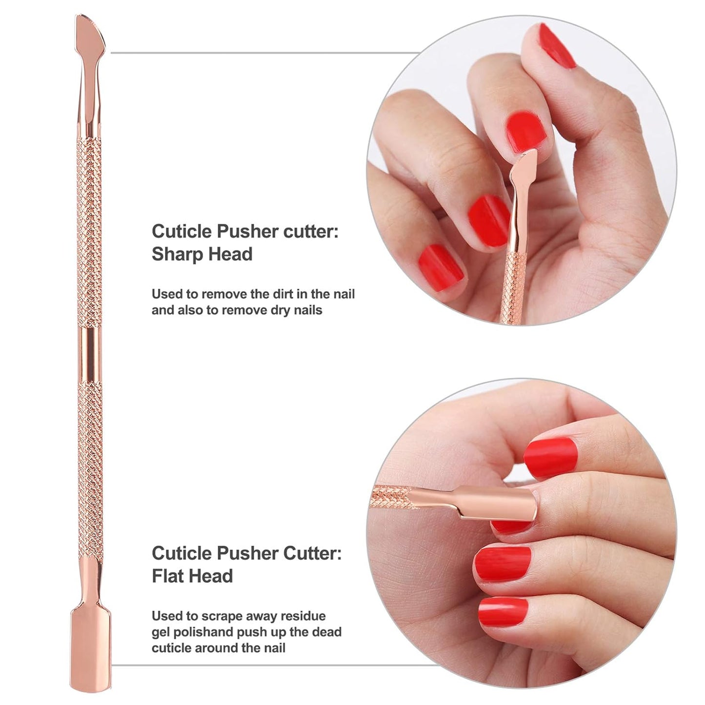 Professional Rose Gold Cuticle Nipper & Pusher Set | Bite Instruments