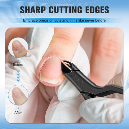 Bite Instruments Matte Black Precision Cuticle Nipper | Textured Grip Nail Trimmer
