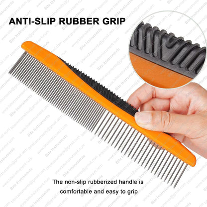 Dog Grooming Comb with Anti-Slip Handle | Bite Instruments