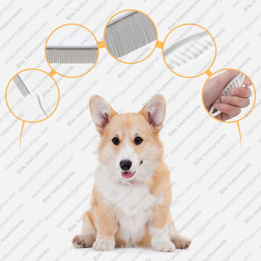 Dog Grooming Comb with Anti-Slip Handle | Bite Instruments