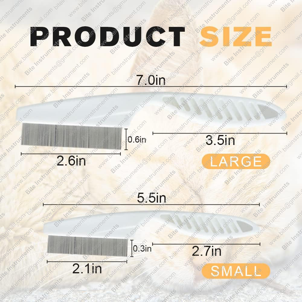 Bite Instruments Professional  Dog Grooming Comb – Stainless Steel Pet Comb with Anti-Slip Handle