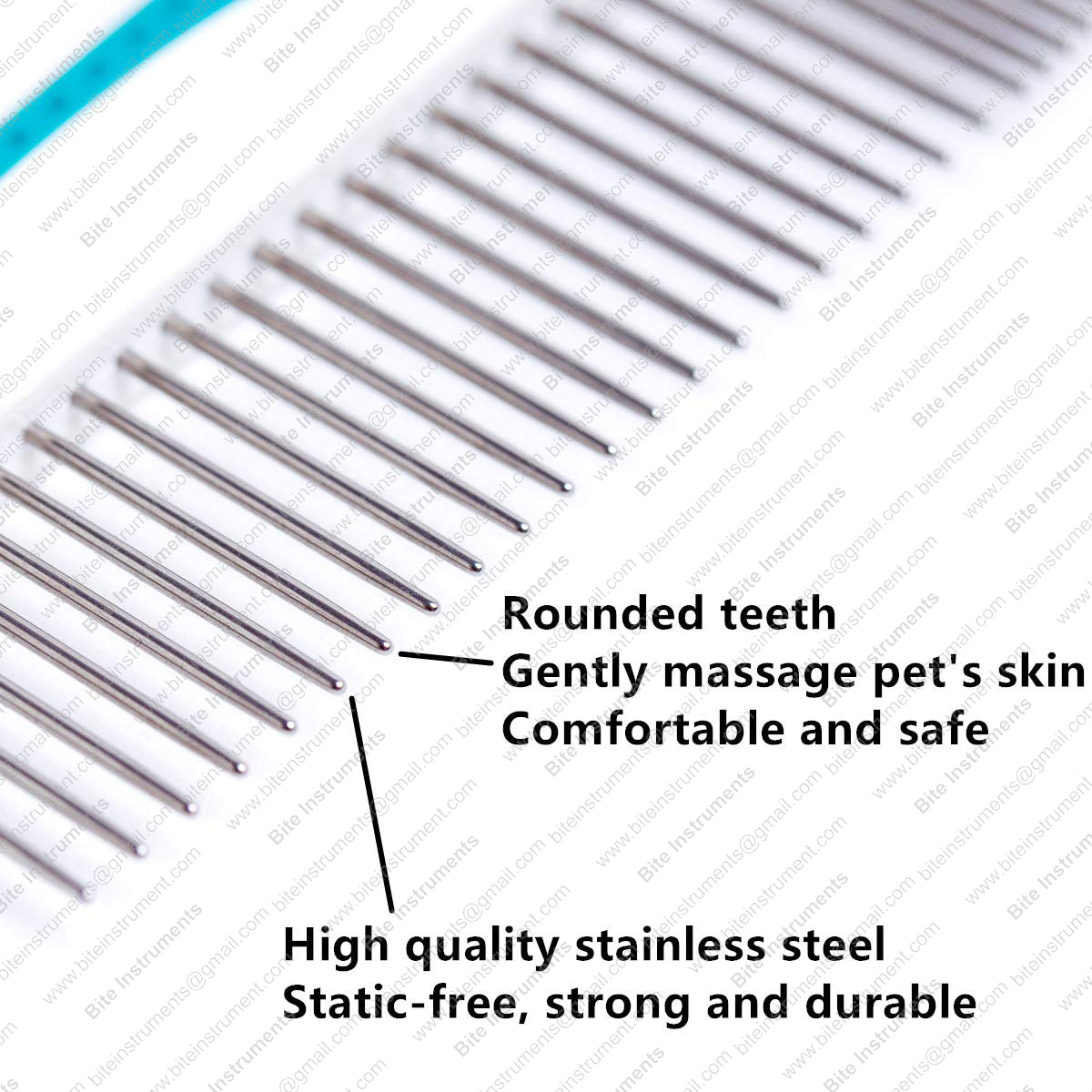 Dog Grooming Comb – Stainless Steel Pet Comb with Anti-Slip Handle for Dogs & Cats