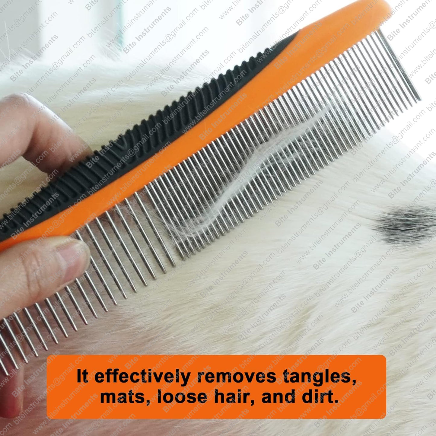 Dog Grooming Comb with Anti-Slip Handle | Bite Instruments