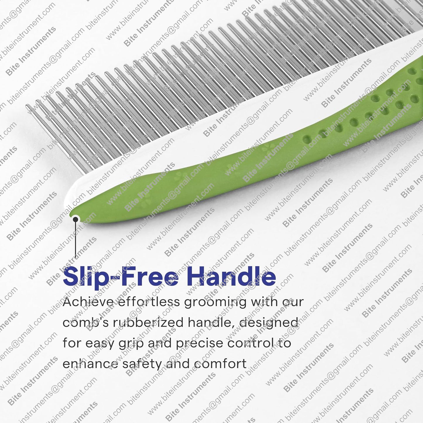 Dog Grooming Comb Stainless Steel Pet Comb for Dogs & Cats, Anti-Slip, Detangling & Shedding Tool