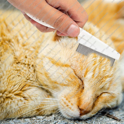 Bite Instruments Professional  Dog Grooming Comb – Stainless Steel Pet Comb with Anti-Slip Handle