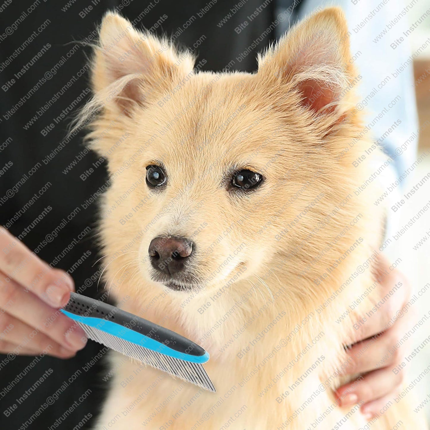 Bite Instruments Professsional Dog Grooming Comb – Stainless Steel Pet Comb with Anti-Slip Handle
