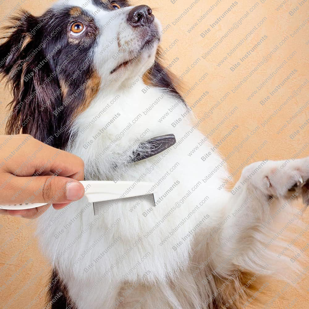 Dog Grooming Comb with Anti-Slip Handle | Bite Instruments