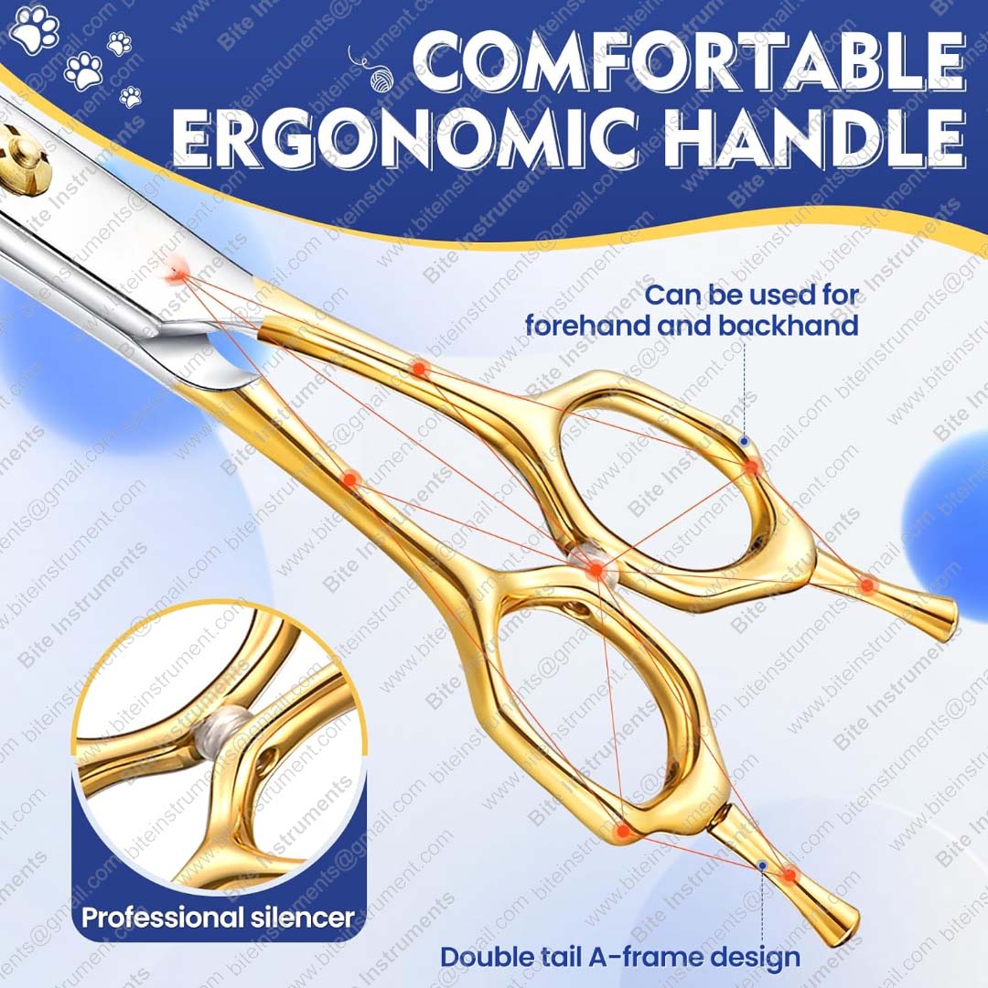 Curved Thinner Grooming Scissors for Dogs & Pets | Bite Instruments