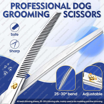 Curved Thinner Grooming Scissors for Dogs & Pets | Bite Instruments