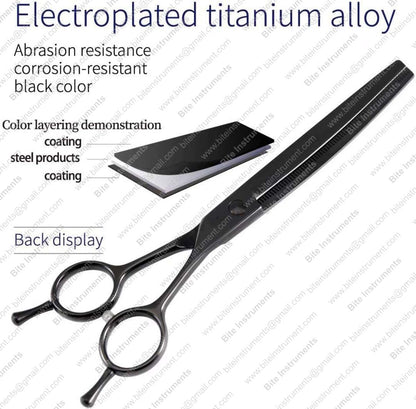 Curved Thinning Grooming Scissors for Dogs & Pets Professional Pet Hair Thinners | Bite Instruments